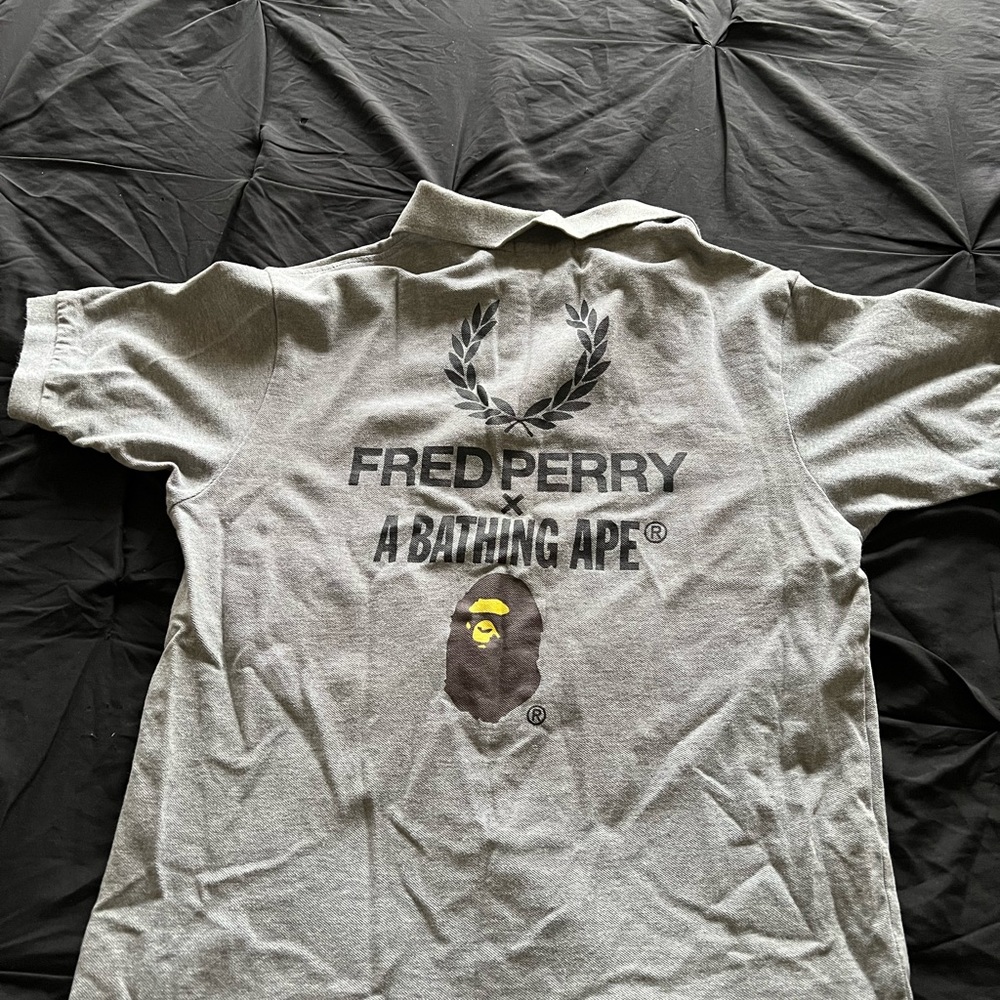 RARE Fred Perry x BAPE grey polo